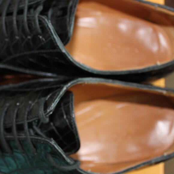 Gucci genuine Alligator Men's black lace ups US size 10.5 made in Italy - Picture 7 of 9